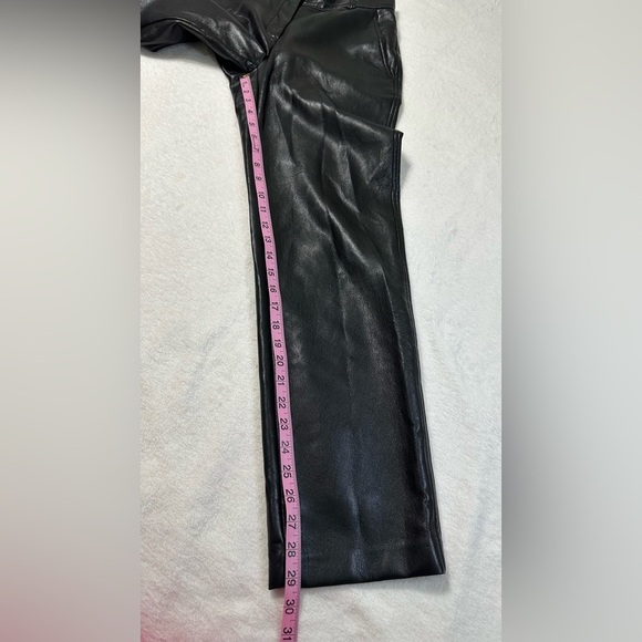 Aritzia Babaton Wide Leg Black Faux Leather Pants in Size 2 - Picture 8 of 16